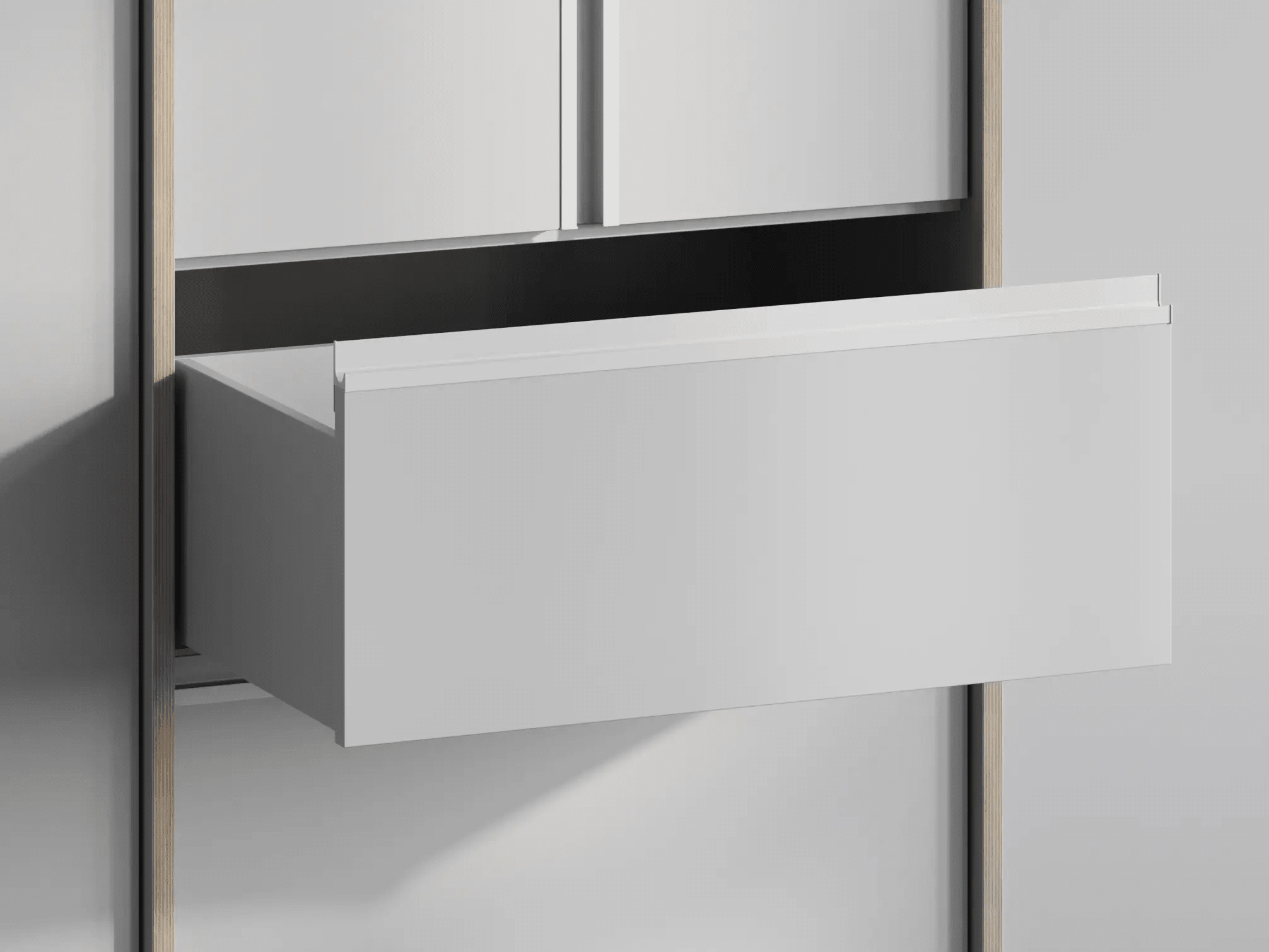 Wall Storage in Grey with External Drawers 5