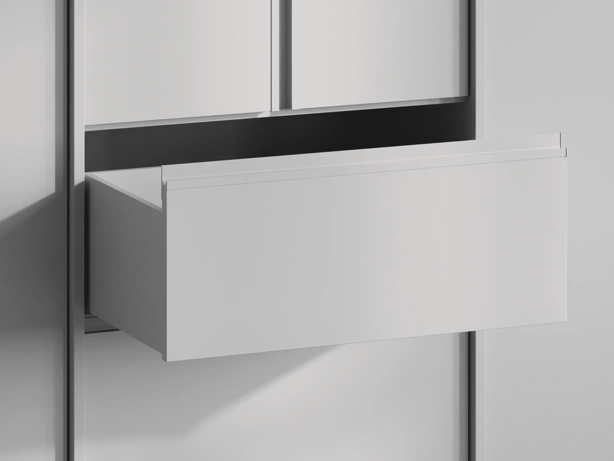 Wall Storage in Grey with External Drawers 5