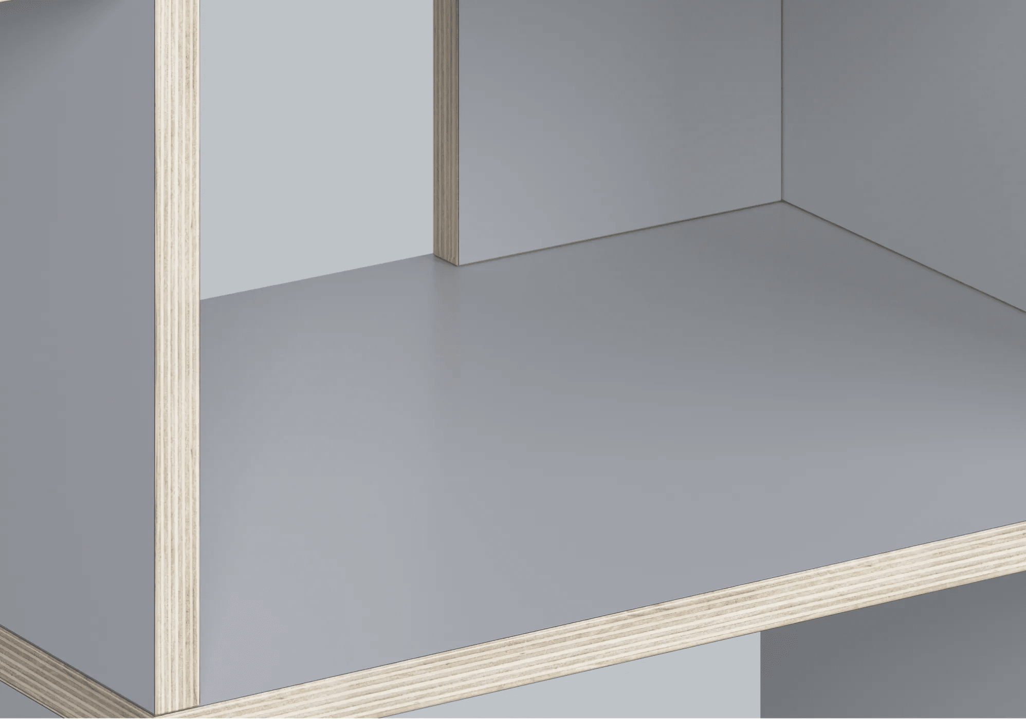 Regalsystem in Grau mit Türen und Schubladen 7