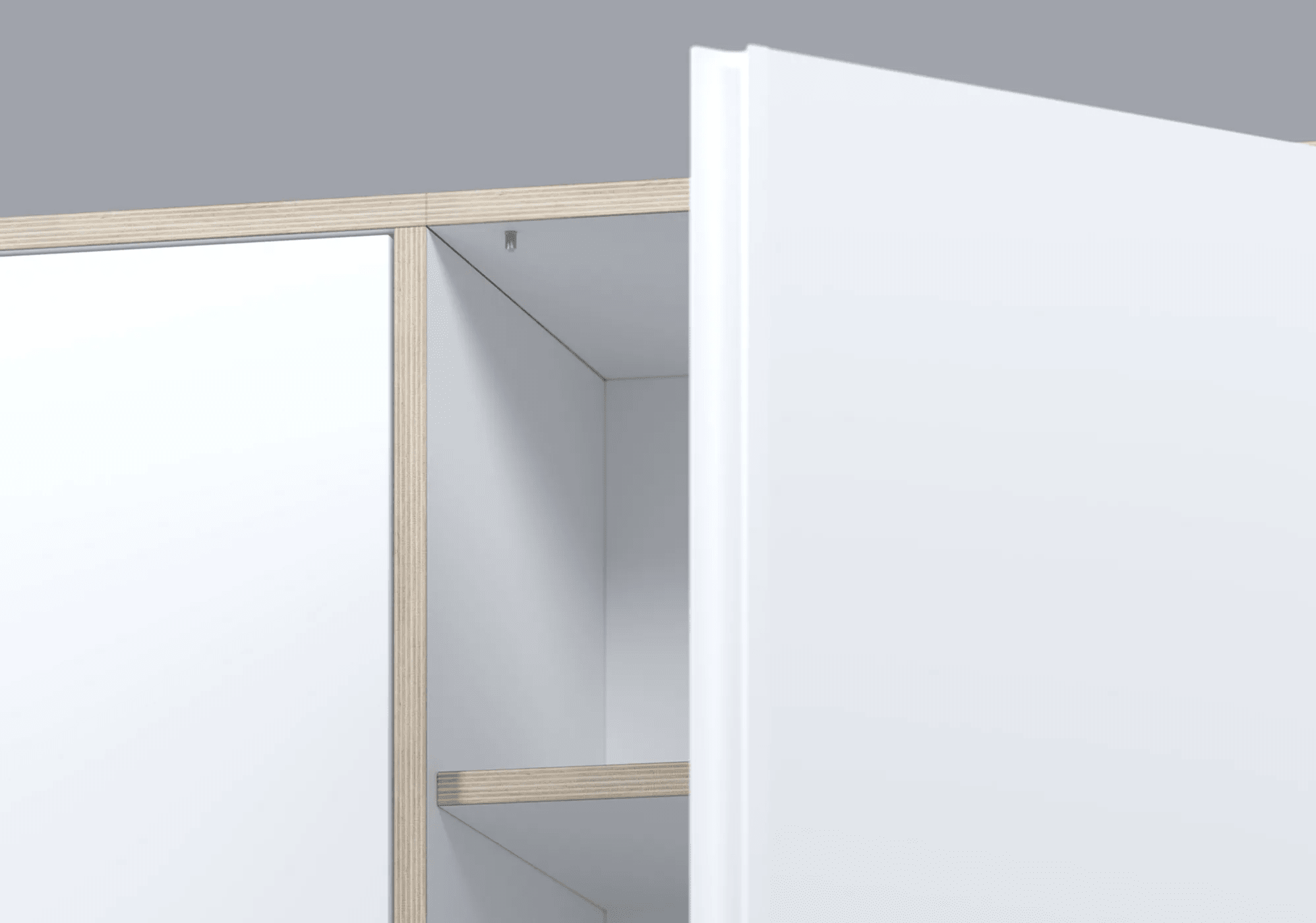 Wall Storage in White with Doors 6