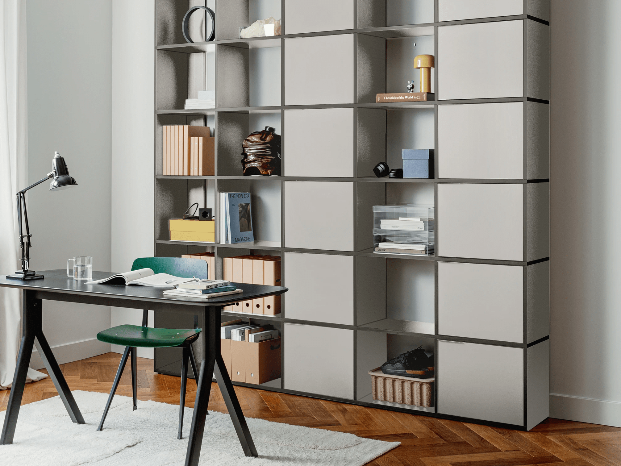 Wall Storage in Grey with Doors 2