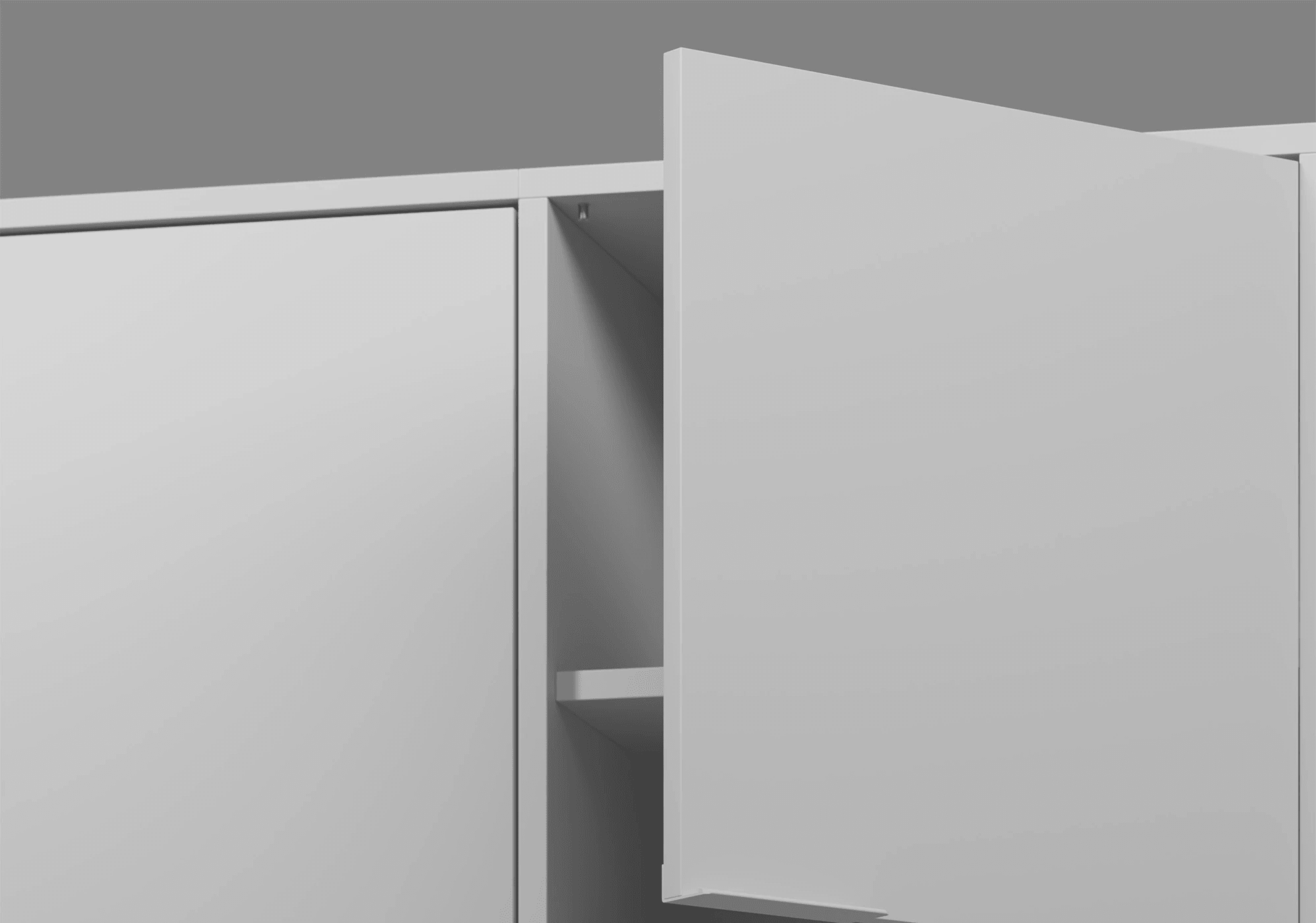 Grosses Grau Regalsystem mit Türen, Schubladen und Oberes und Unteres Fachs - 248x283x32cm 8