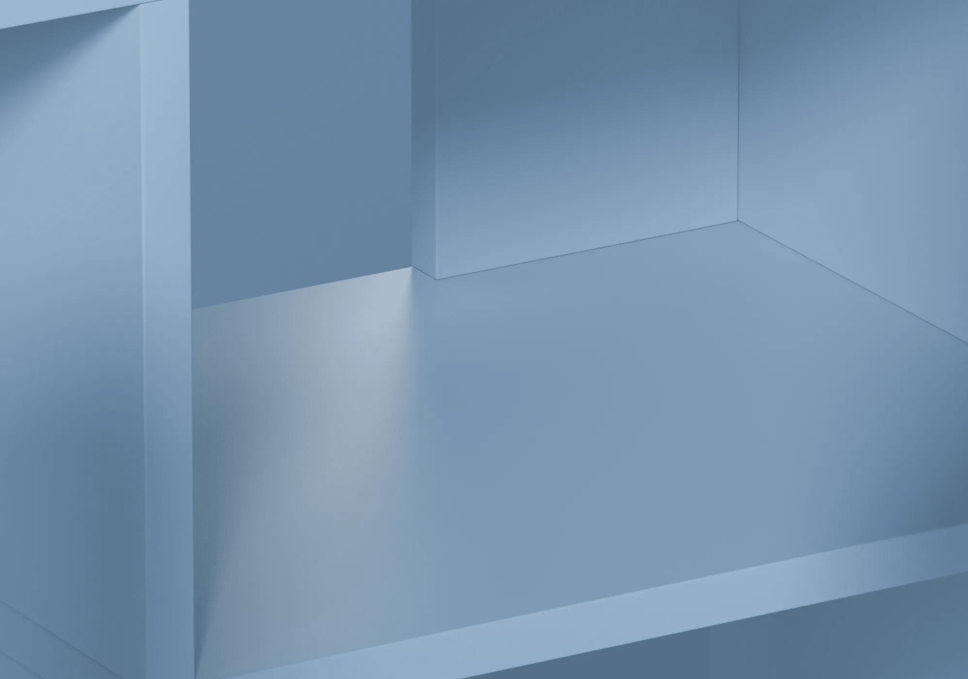 Wall Storage in Blue with Doors and Bottom Storage 6