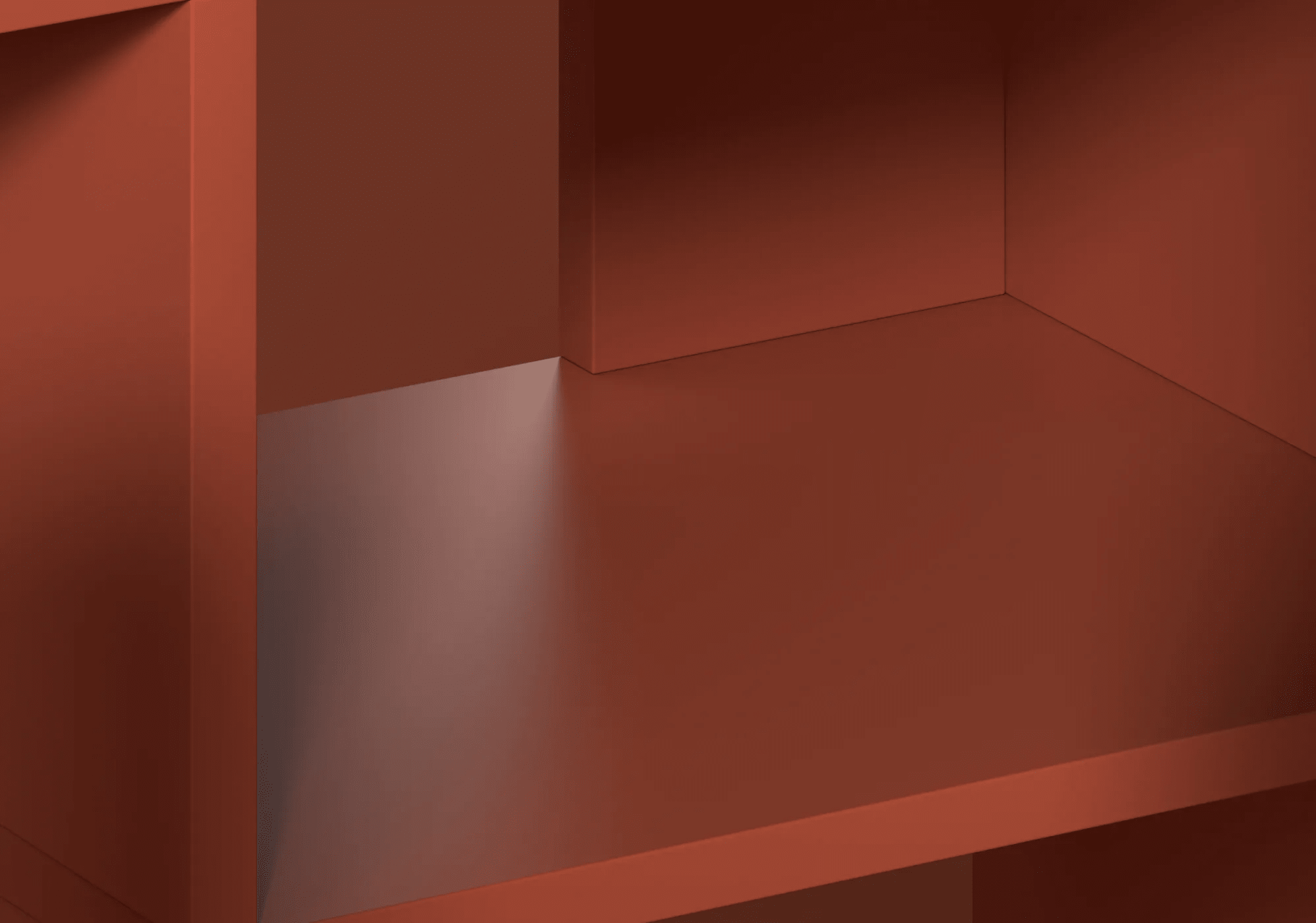 Grosses Terrakotta Regalsystem mit Türen und Ruckwanden - 250x203x32cm 6