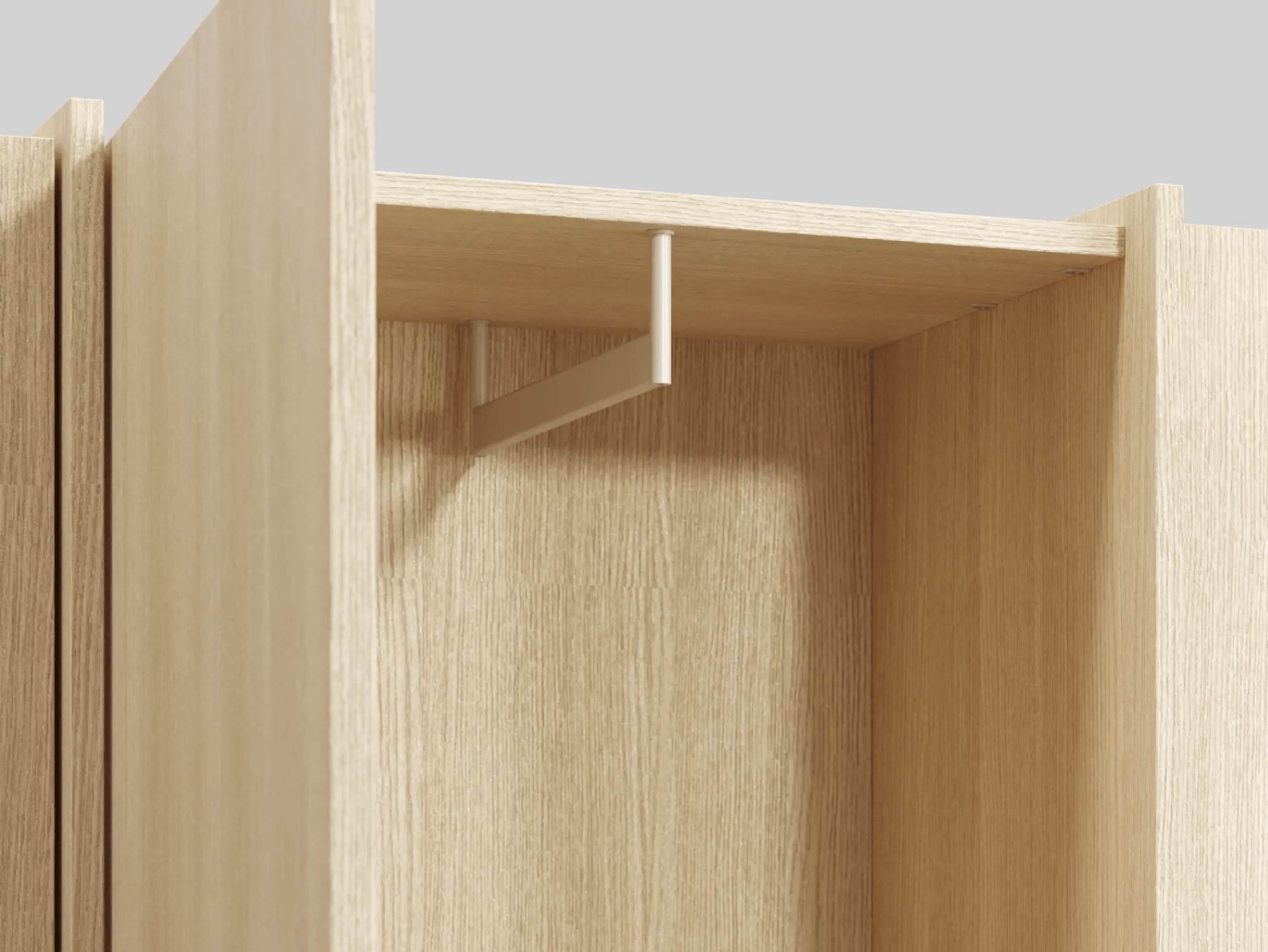 Wardrobe in Light Wood Effect with Internal Drawers and Rail 4