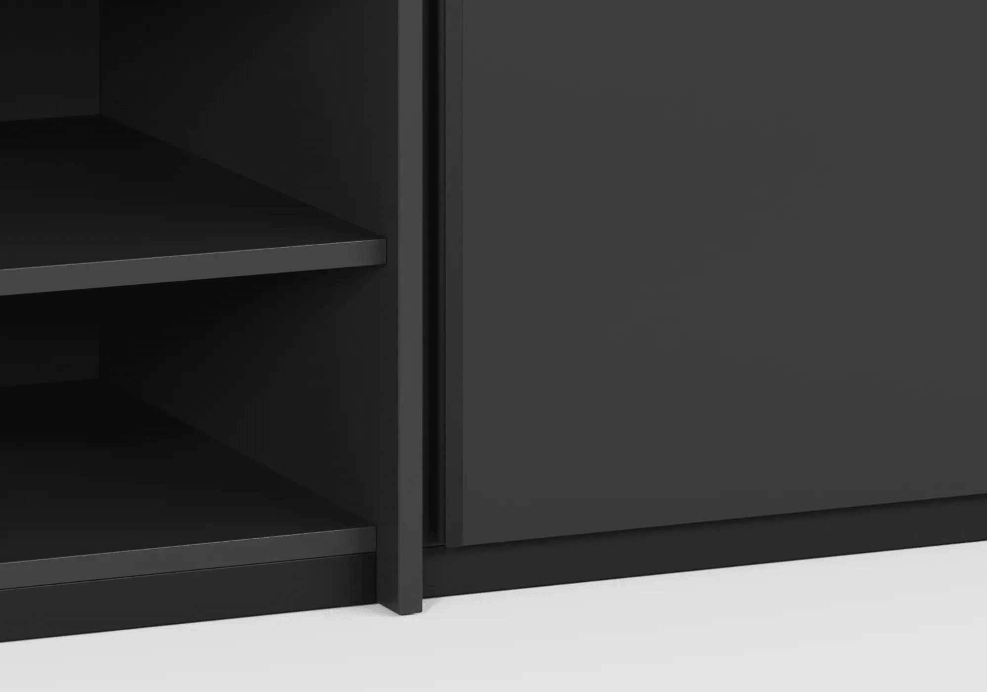 Wysoka Szeroka szafa czarna z szufladami wewnętrznymi oraz drążkiem - 248x237x42cm 4