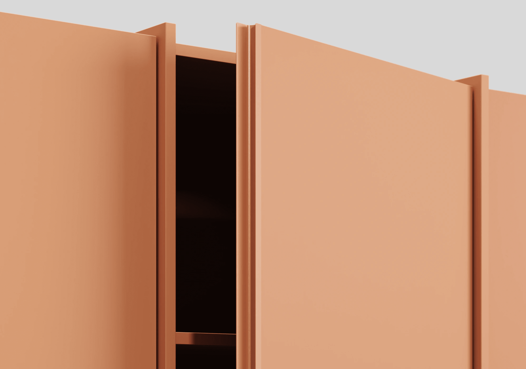 Wysoka Szeroka z 3 drzwiami szafa brązowa z szufladami wewnętrznymi oraz drążkiem - 277x237x42cm 7