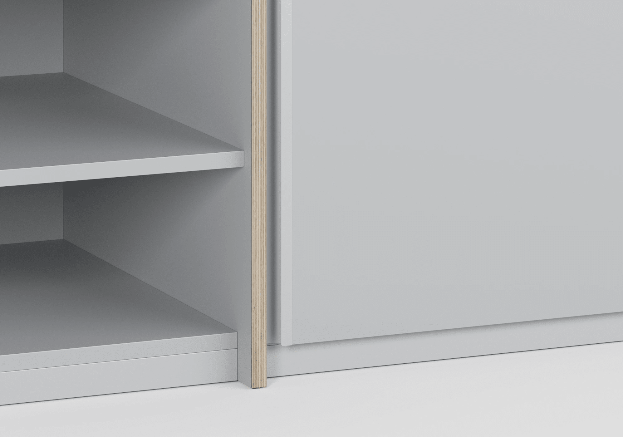 Wardrobe in Grey with Internal Drawers and Rail 4