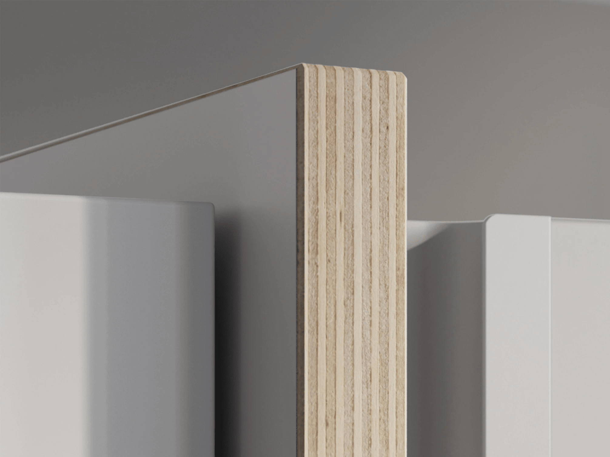 Tall Wide Grey Plywood Wardrobe with Internal Drawers and Rail - 248x237x42cm 8