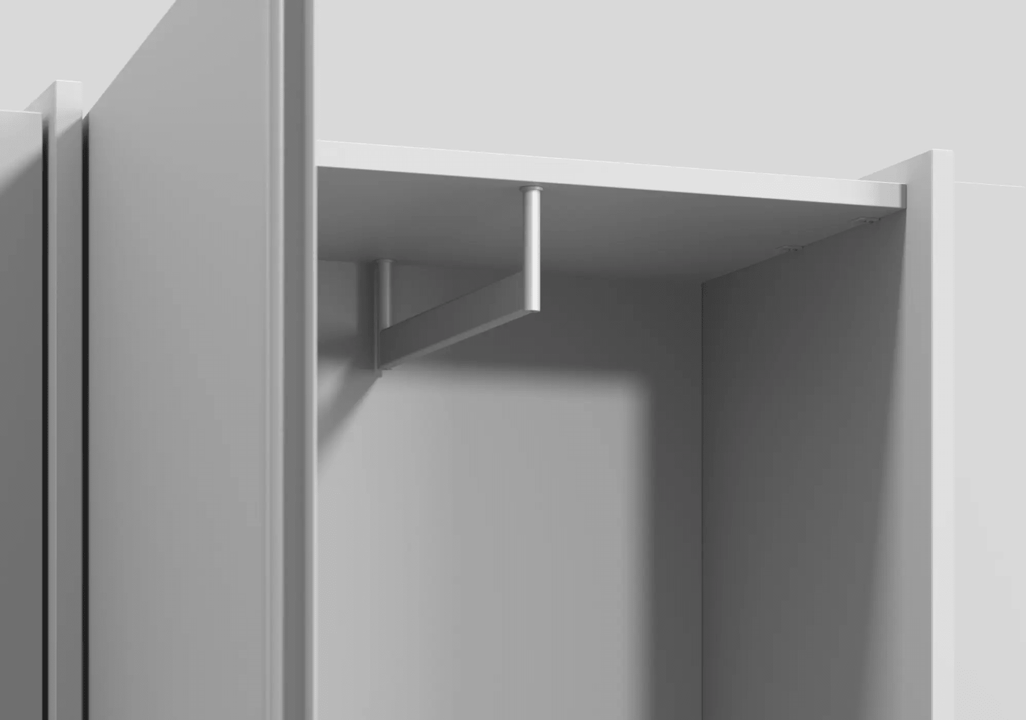 Wardrobe in Grey with Rail 5