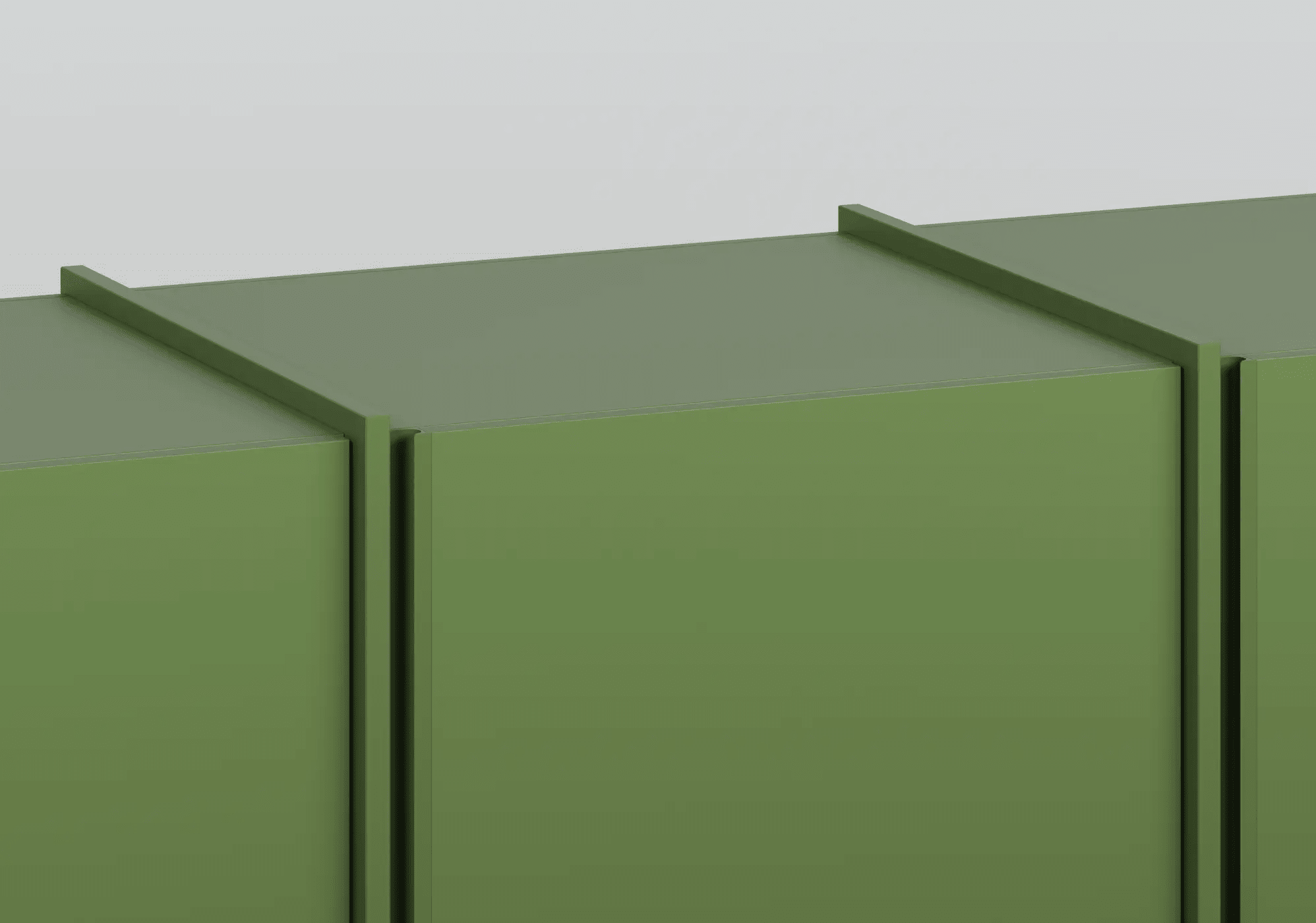 Hoog Brede Groen 4 deur Kledingkast met Interne Laden en Kledinghanger - 400x237x42cm 6