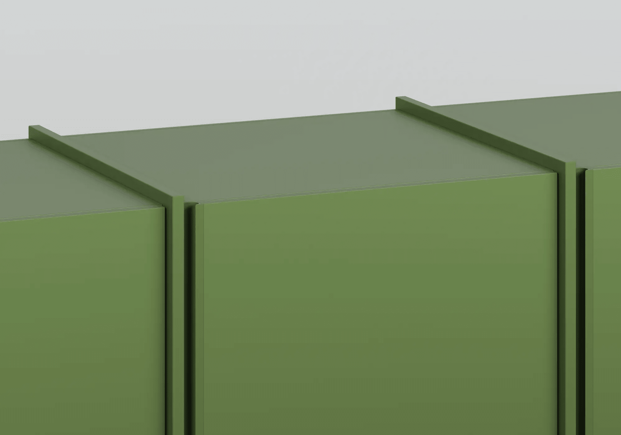 Wardrobe in Green with Internal Drawers and Rail 6