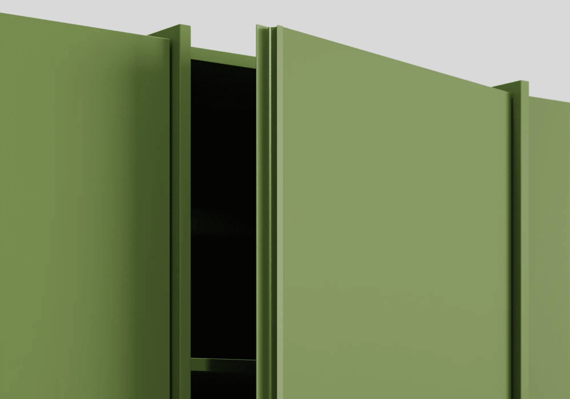 Wysoka Szeroka z 4 drzwiami szafa oliwkowa z szufladami wewnętrznymi oraz drążkiem - 400x237x42cm 7