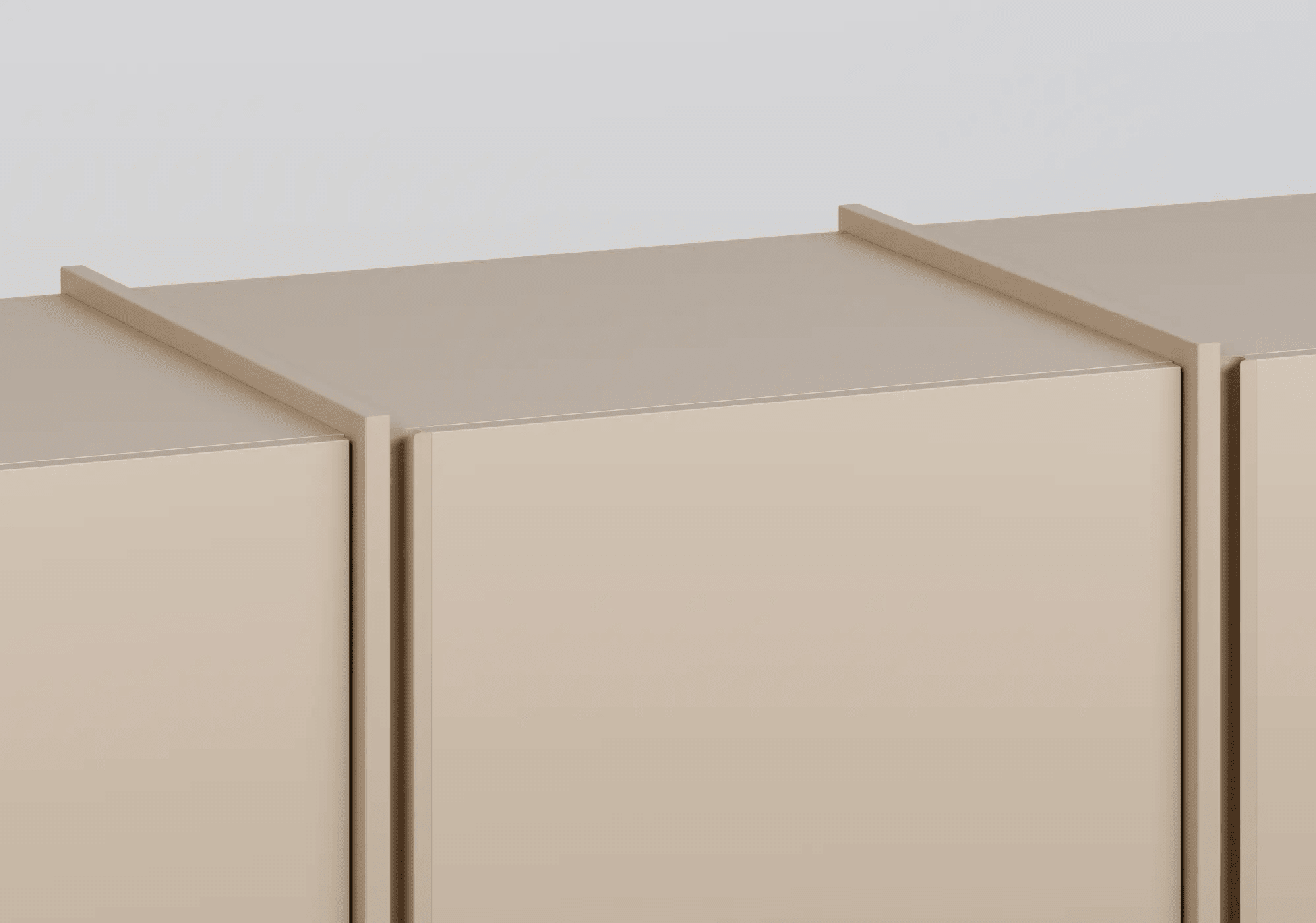 Wysoka Szeroka z 3 drzwiami szafa beżowa z szufladami wewnętrznymi oraz drążkiem - 240x237x42cm 6