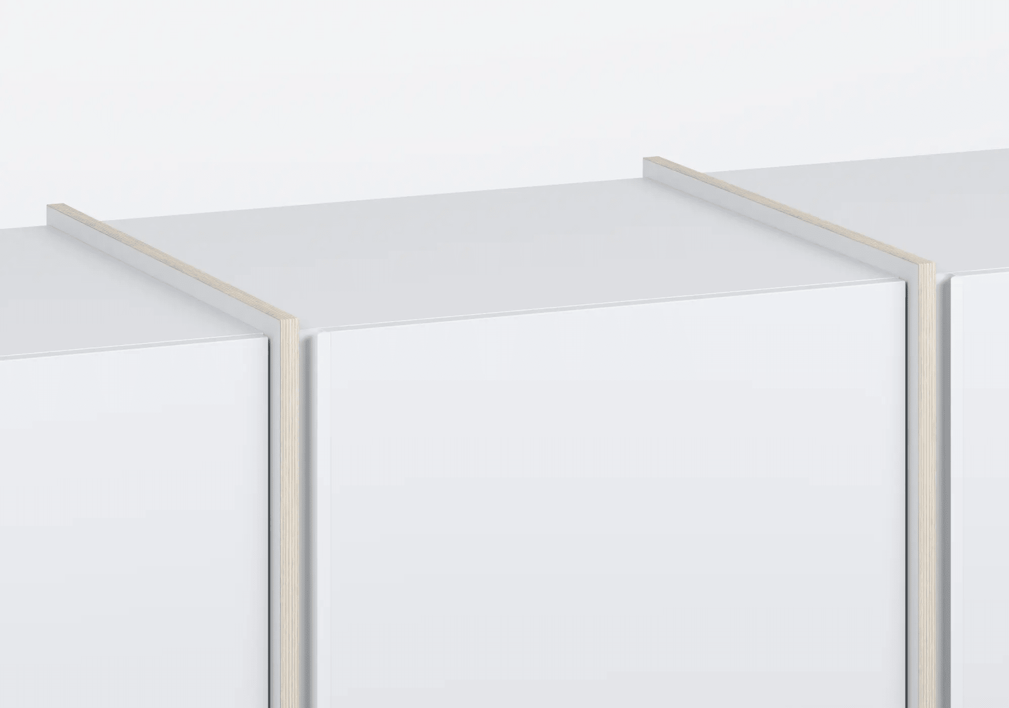 Ancha Contrachapado en Blanco 4 puerta Armario - 264x197x42cm 6