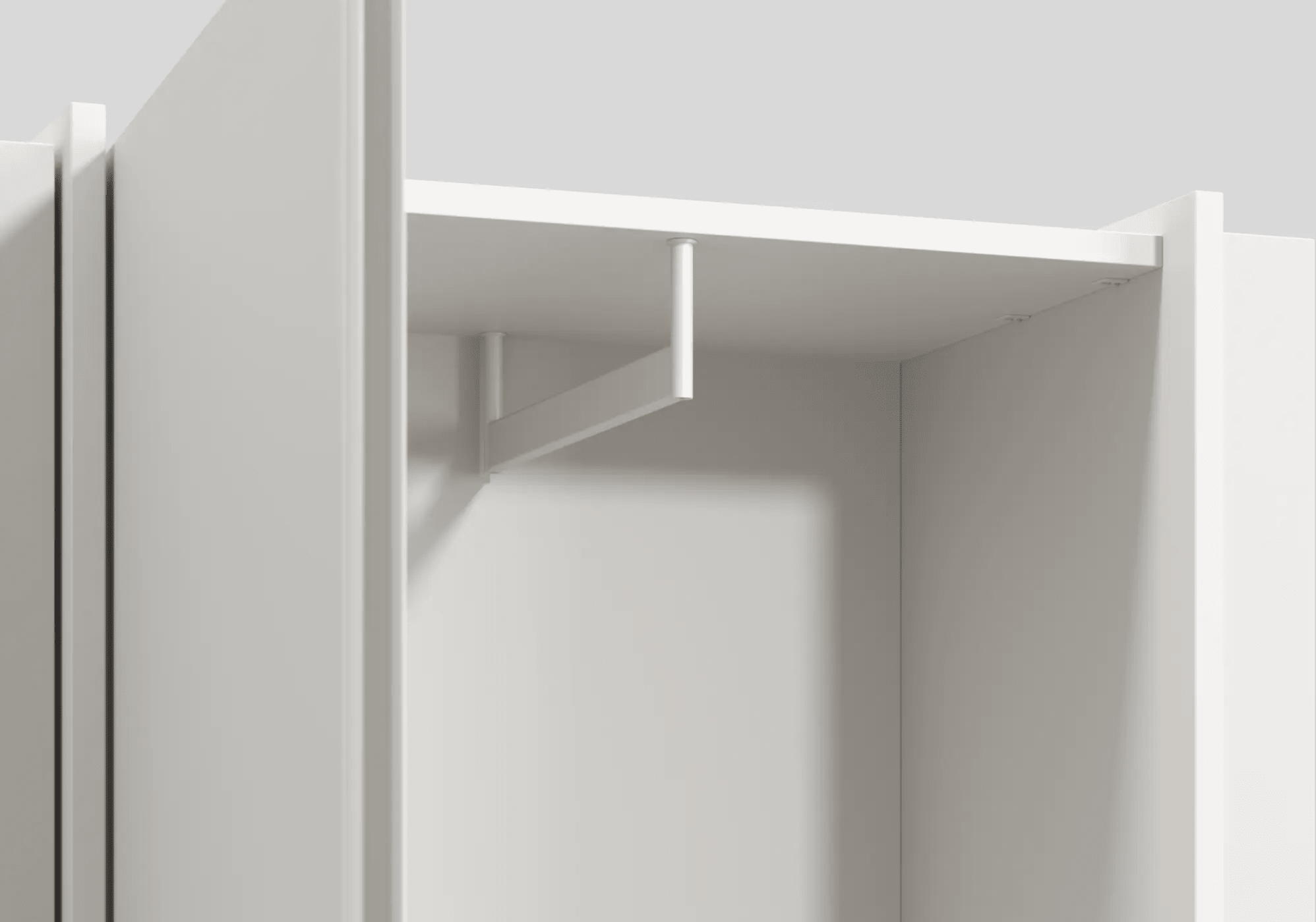 Wysoka Szeroka z 5 drzwiami szafa biały z szufladami wewnętrznymi oraz drążkiem - 355x237x42cm 5