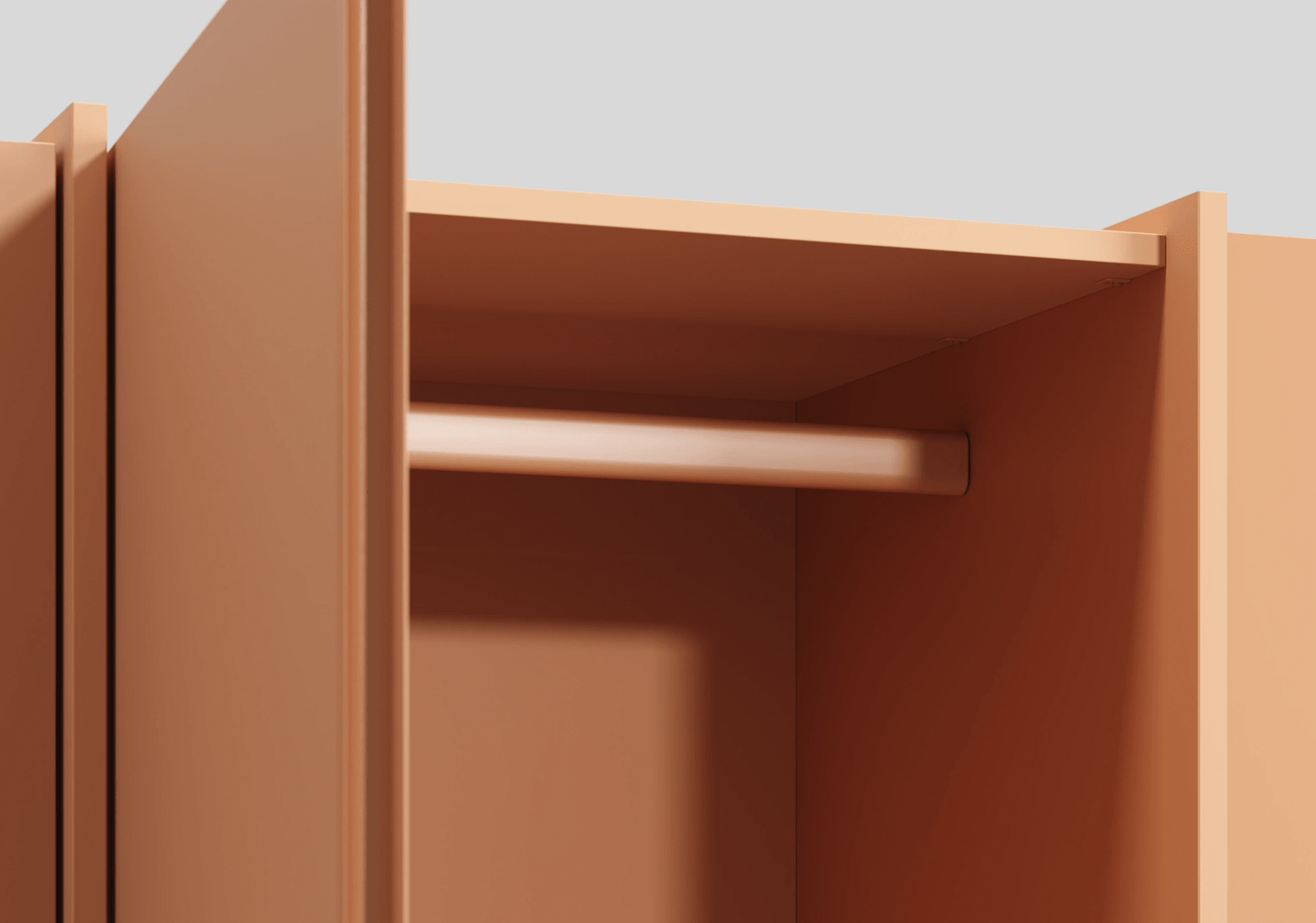 Wardrobe in Brown with Rail 5