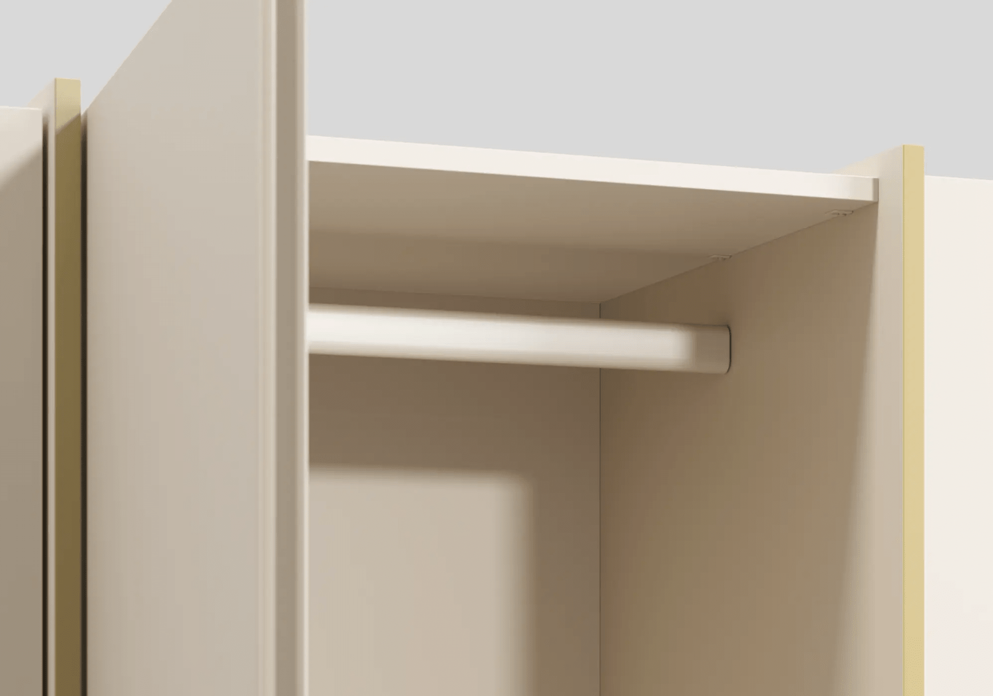 Wardrobe in Sand and Yellow with Internal Drawers and Rail 5