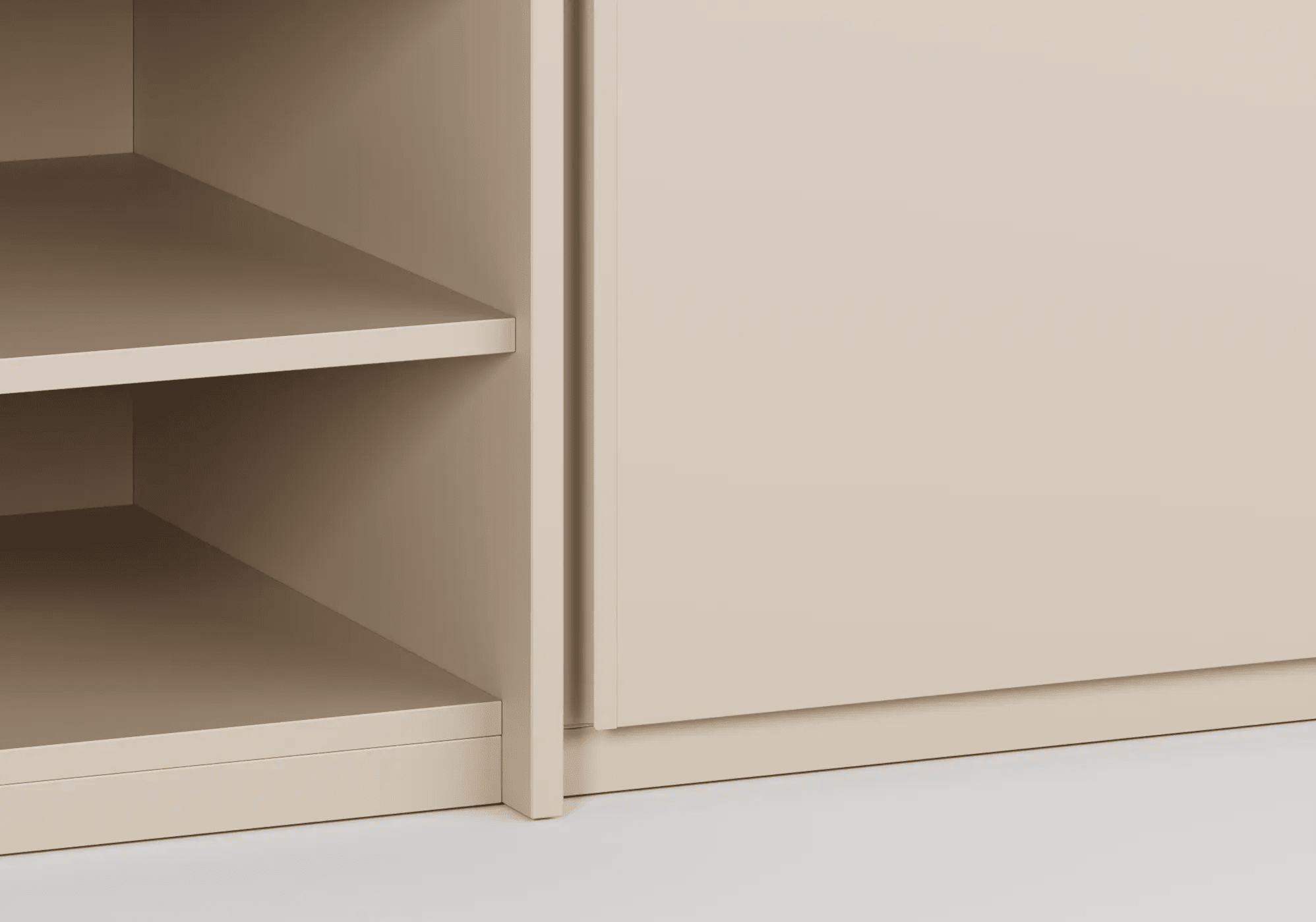 Wardrobe in Beige with Internal Drawers and Rail 4