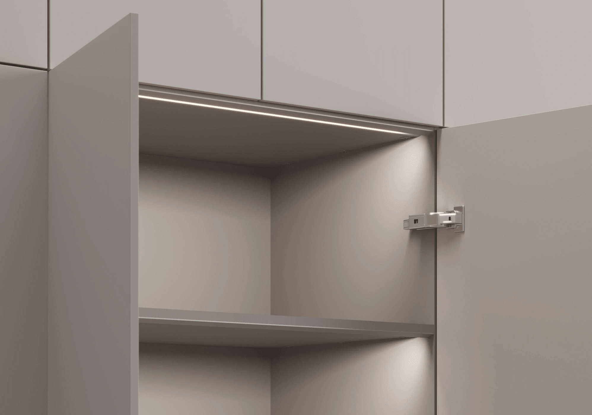 Wardrobe in Cashmere and Gray with Internal and External Drawers 5