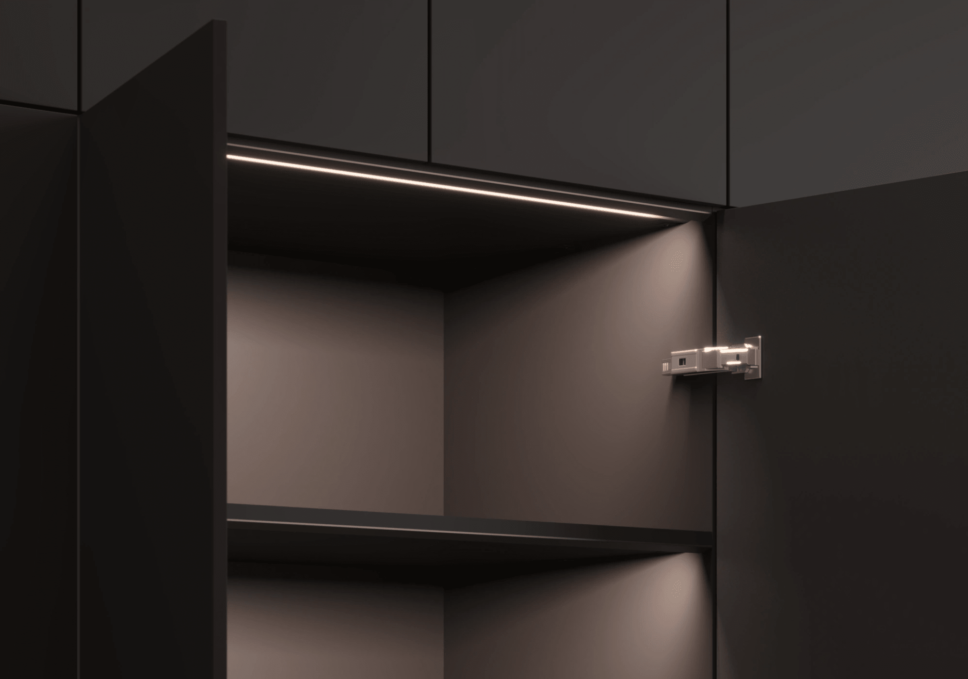 Wardrobe in Graphite with Internal and External Drawers 5