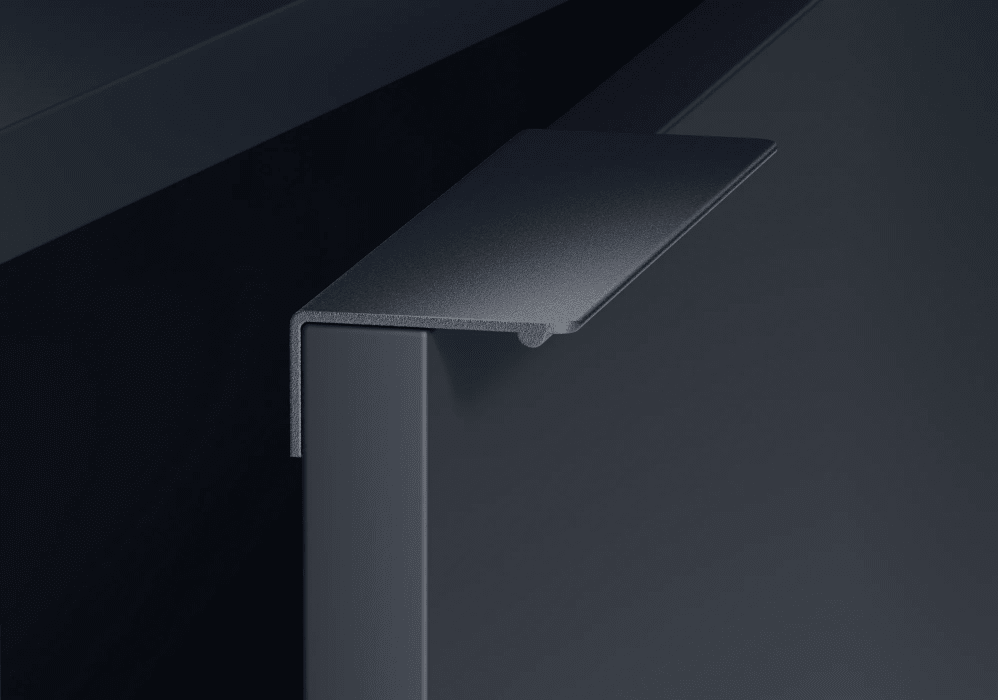 Schlankes Mitternachtsblau Regalsystem mit Türen, Schubladen und Ruckwanden - 135x213x32cm 5