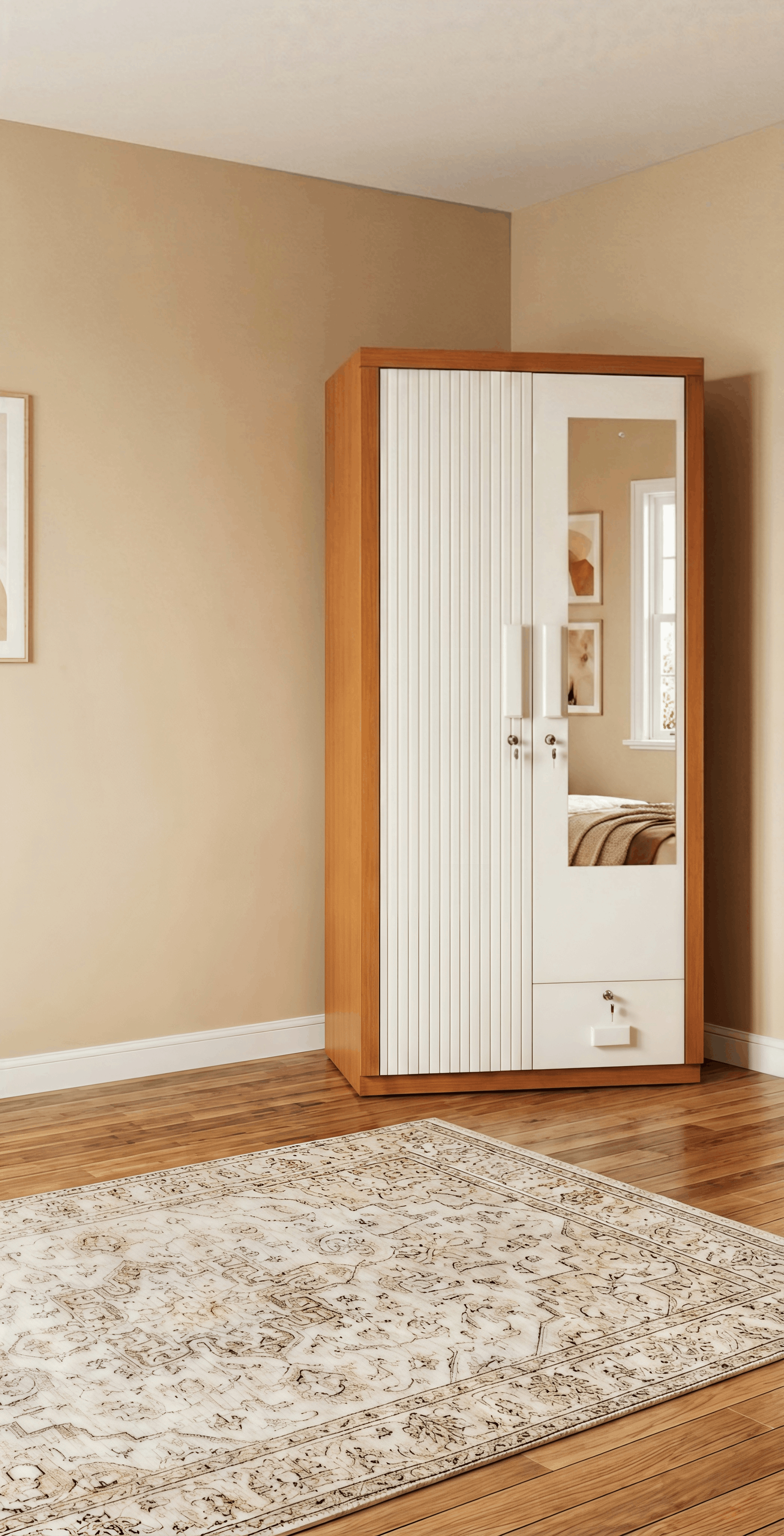 Mirrored Two-Door Wardrobe