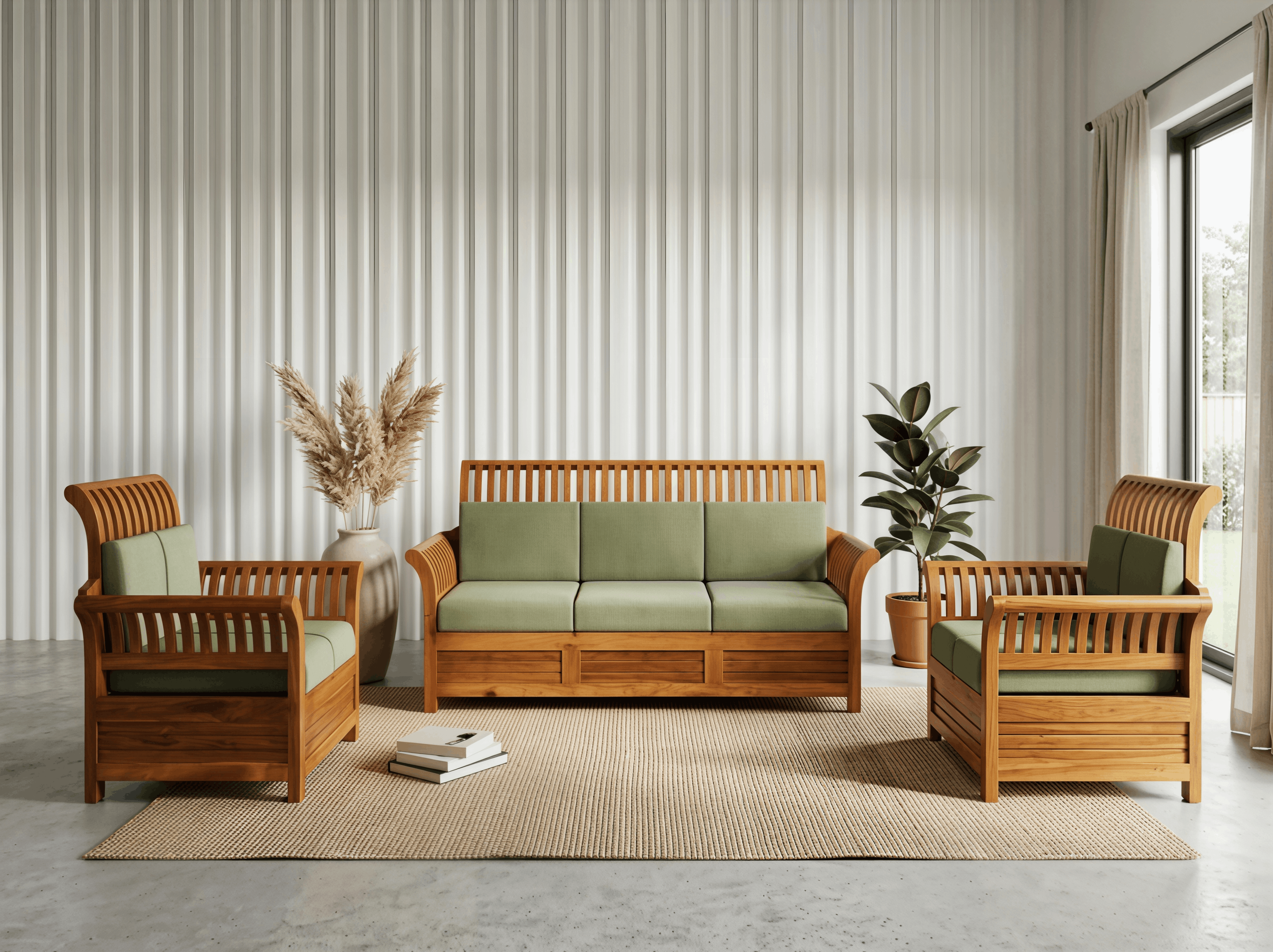 Modern Wooden Sofa Set