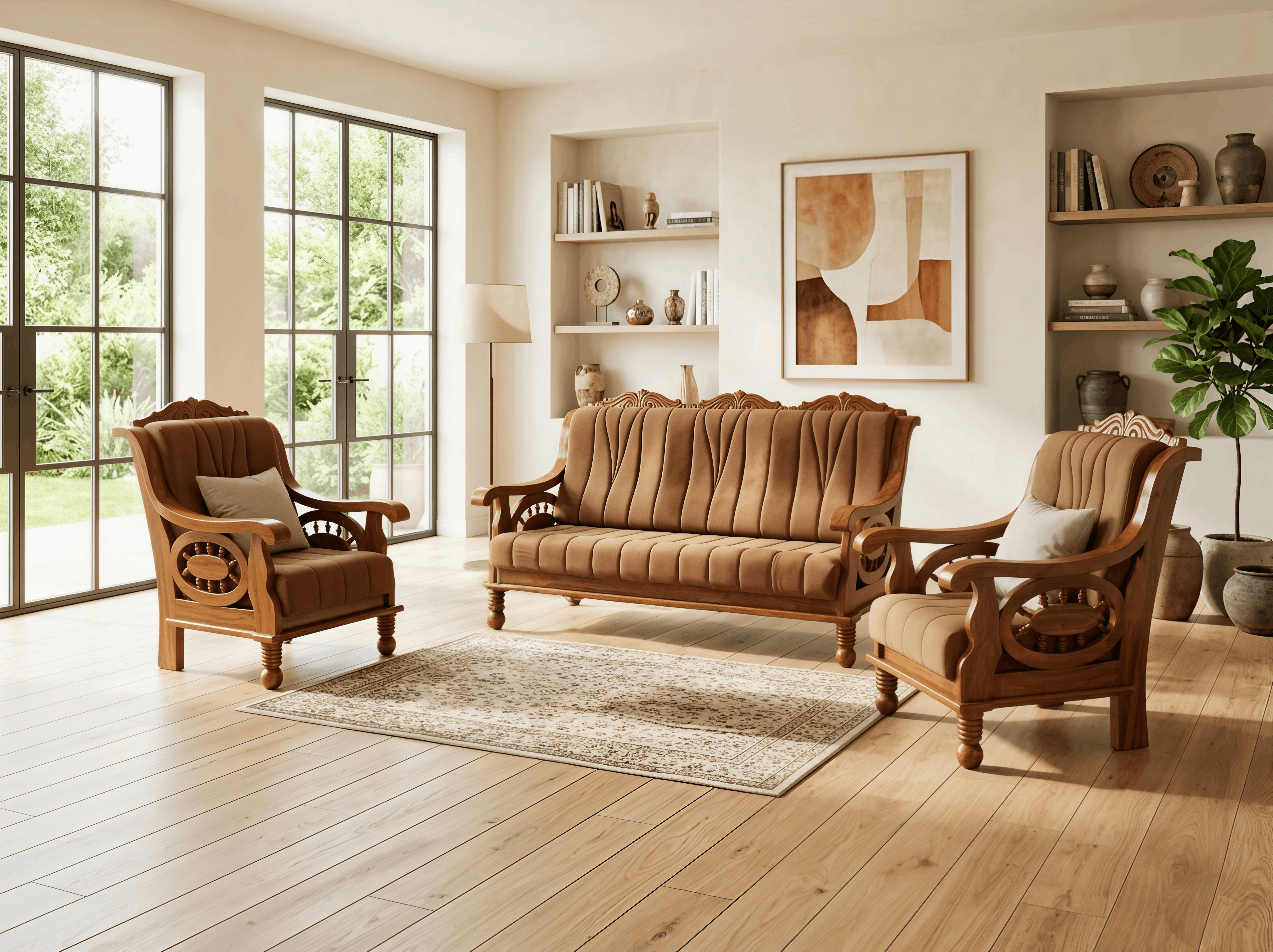 Classic Wooden Sofa Set