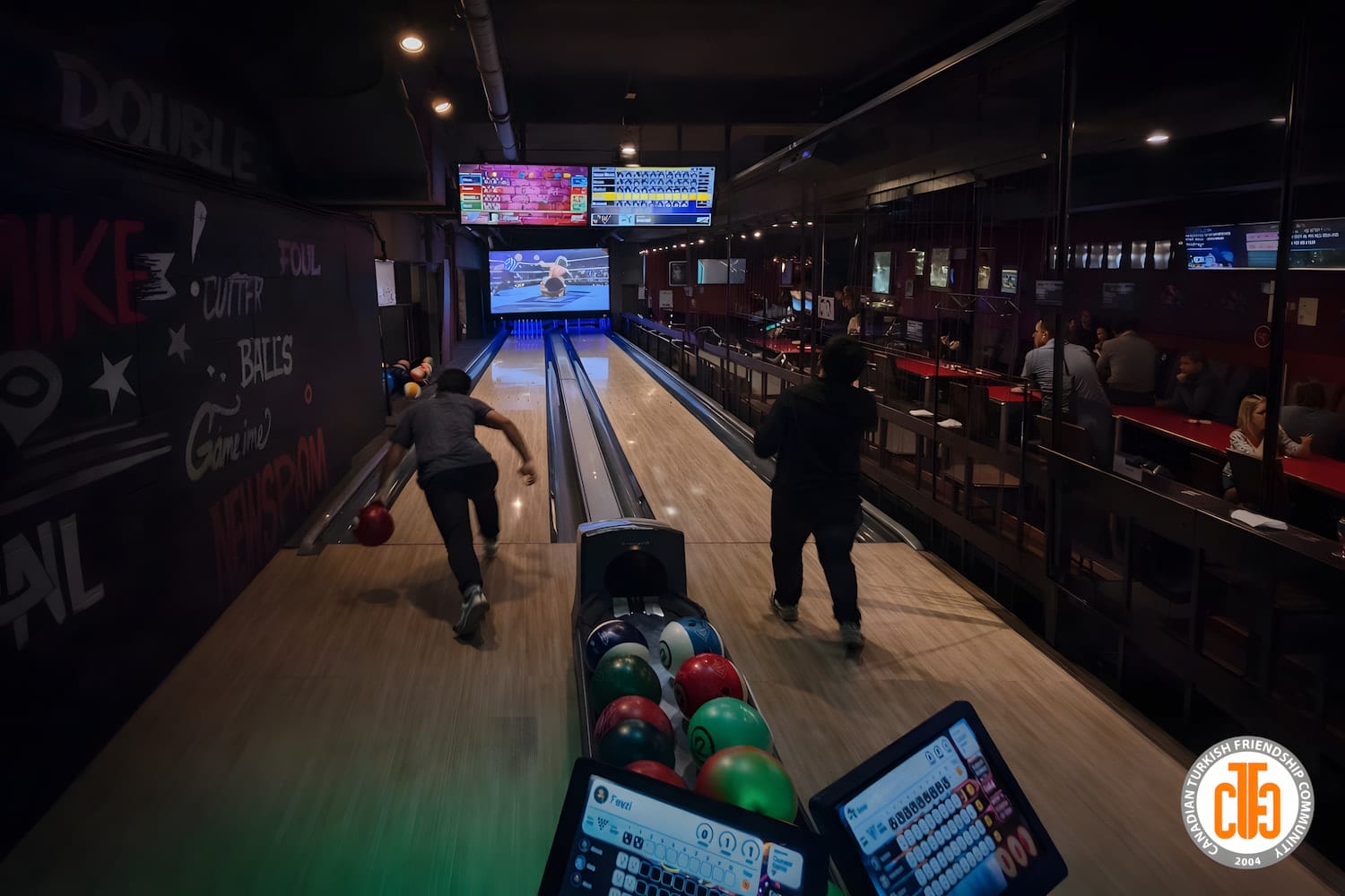 Friends from CTFC service houses enjoying a community bowling and walking event.