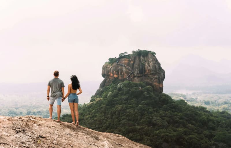 Sigiriya rock fortress rising above the jungle