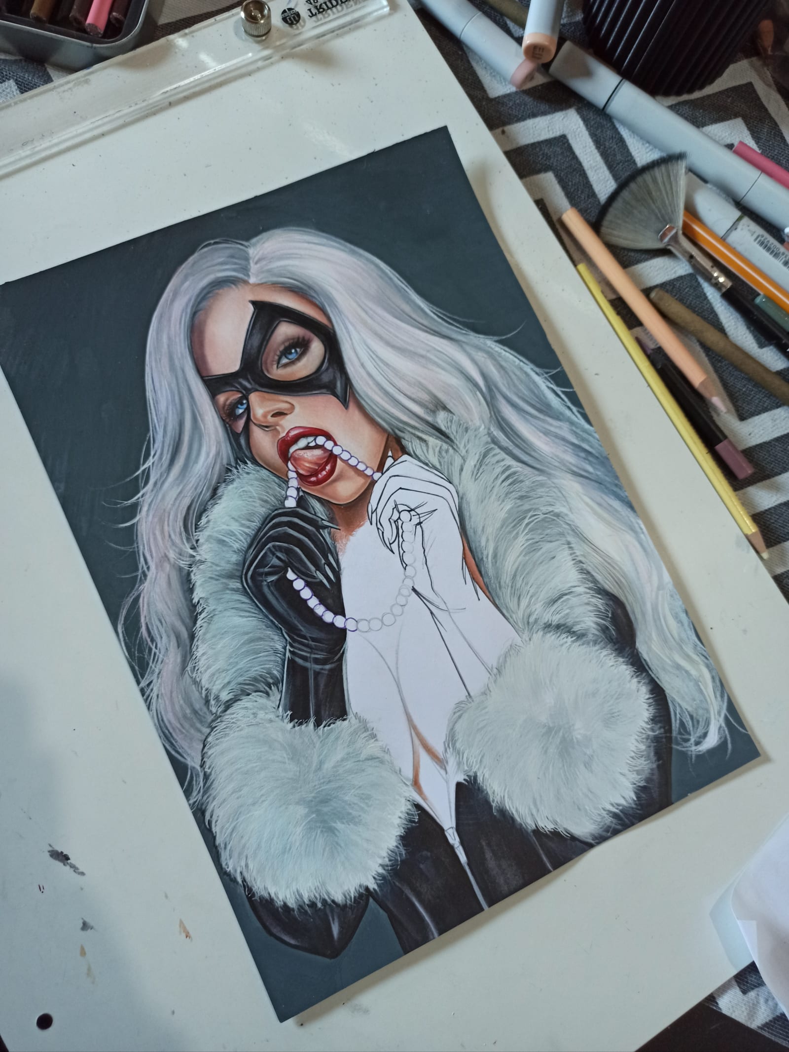 Black Cat Pinup Original Art Original Comic Art Auction by | Raremarq