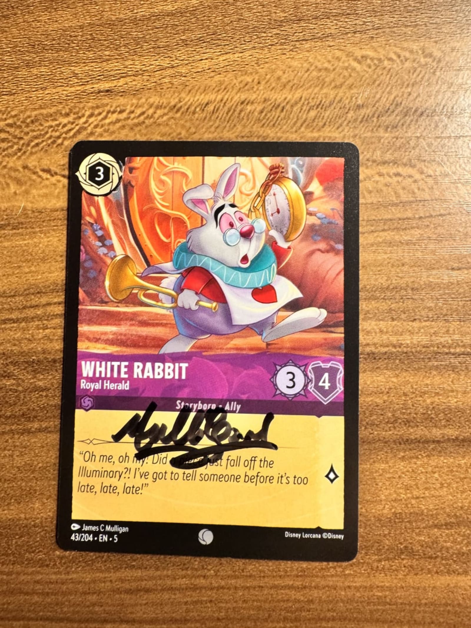 White Rabbit Sketch Card Signed by Disney Lorcana designer | Raremarq