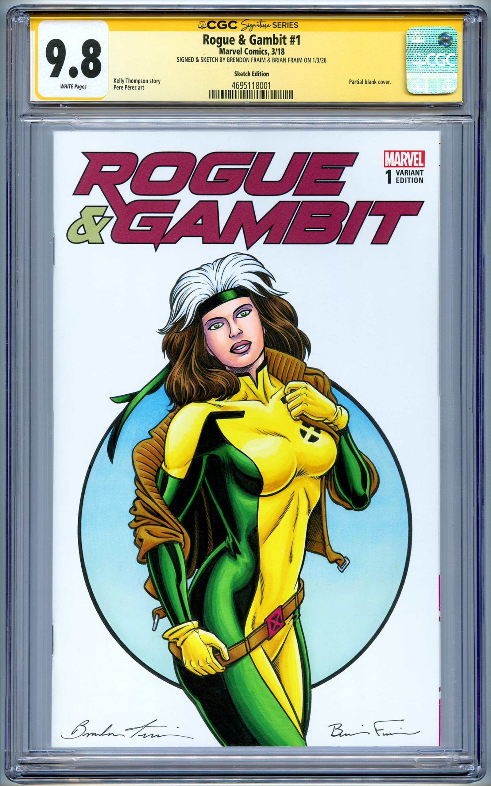 CGC 9.8 ROGUE & GAMBIT Sketch Cover by the Fraim Bros.! | Raremarq
