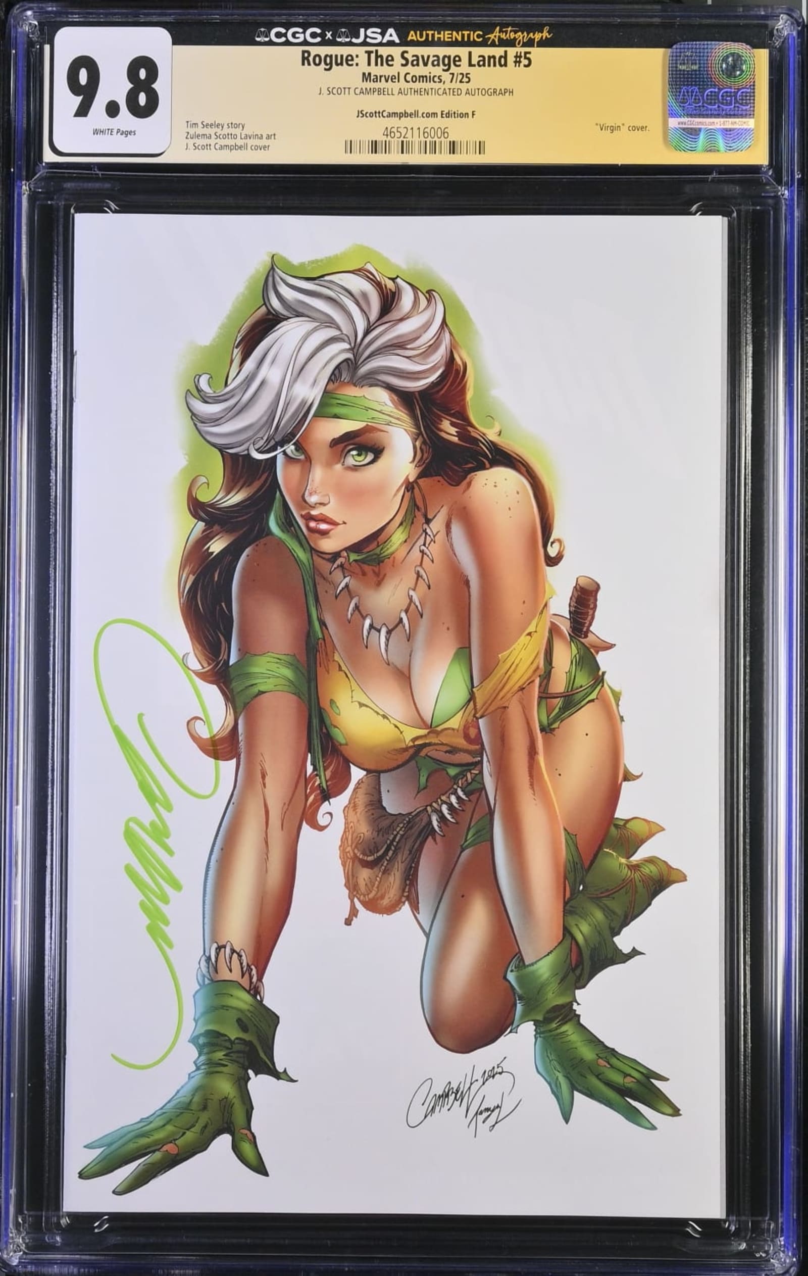 Rogue: The Savage Land #5 CGC 9.8 Signed by J. Scott | Raremarq