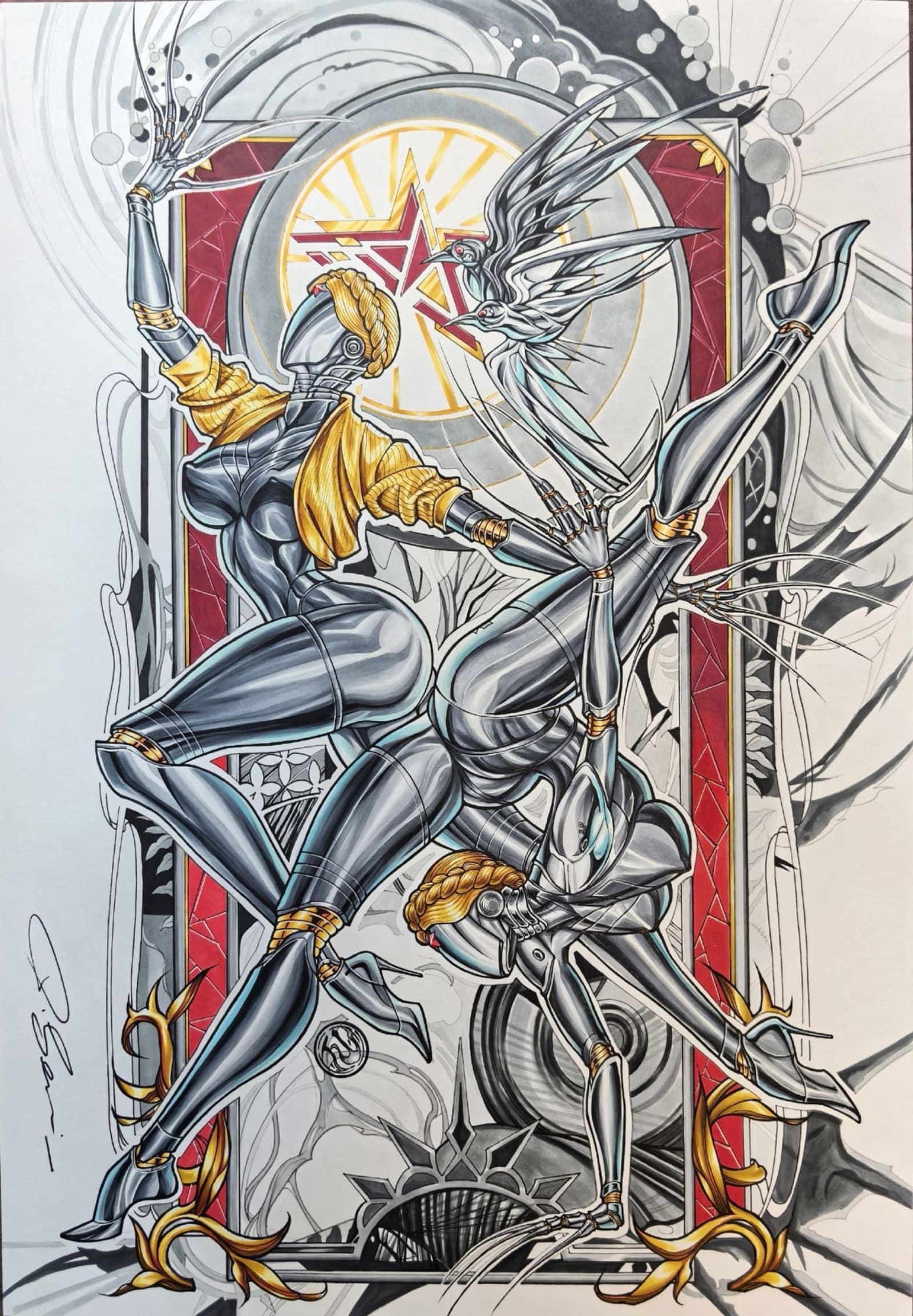 絵画 twins The Twins from Atomic Heart by Disanxian | Original Art | Raremarq