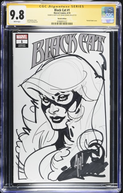 Black Cat #1 CGC, signed by Frank Cho | Sketch Covers | Raremarq