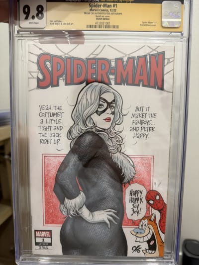 Frank Cho Black Cat sketch Spider-Man #1 CGC 9.8