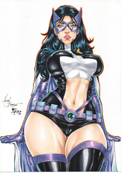 Fred Benes - Huntress pin-up 9x12