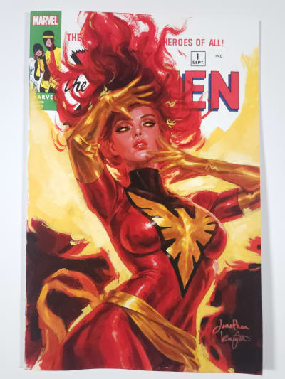 Jonathan Knight - Dark Phoenix - Acrylics on Blank Variant