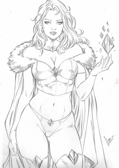 LeoArtComics(Léo Oliveira) - Emma Frost Original Pencil 09"x12"