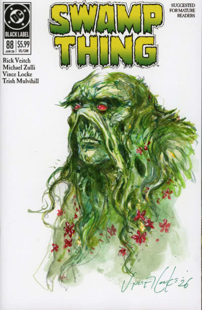 Vince Locke - Swamp Thing #88 Sketch cover watercolor by Vince Locke "Flowers"