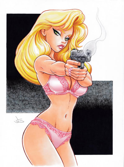 Jack Gray - Original Goldie from Sin City "The Hard Goodbye" Inspired Commission by Jack Gray 8.5x11