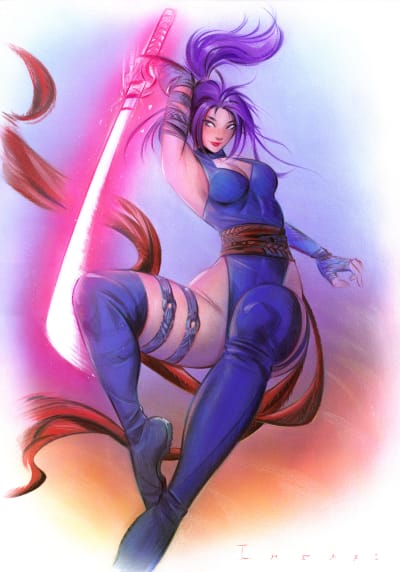 Jon Imparo - Psylocke - 11x17 Painting