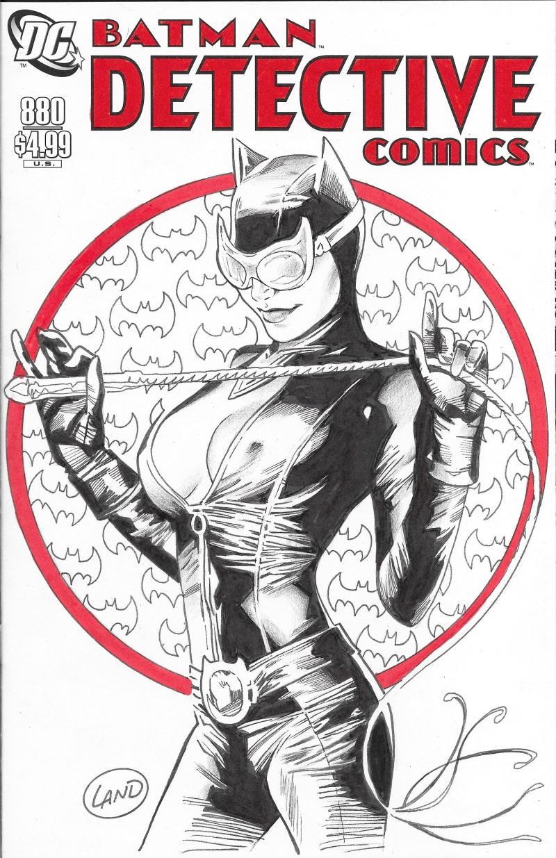Catwoman Sketch Cover by Greg Land | Sold Sketch Covers | Raremarq