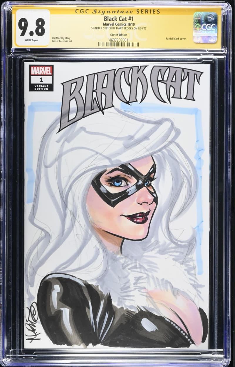 漫画   BLACK  CAT  サイン Black Cat #1 CGC 9.8 Signed by Mark Brooks Signed Comics | Raremarq