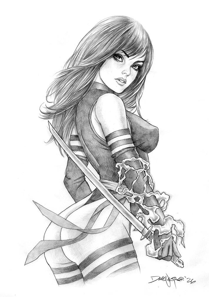Dave Nestler - "Psylocke" original pencil sketch from Dave Nestler