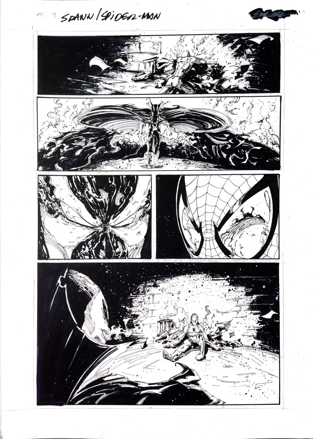 Spawn vs Spider Man page 4 Original Comic Art Auction | Nerd Crawler
