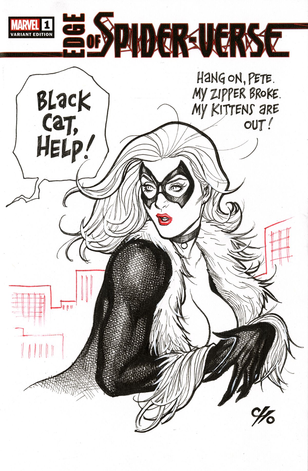 Black Cat sketch cover by Frank Cho Auction | Nerd Crawler