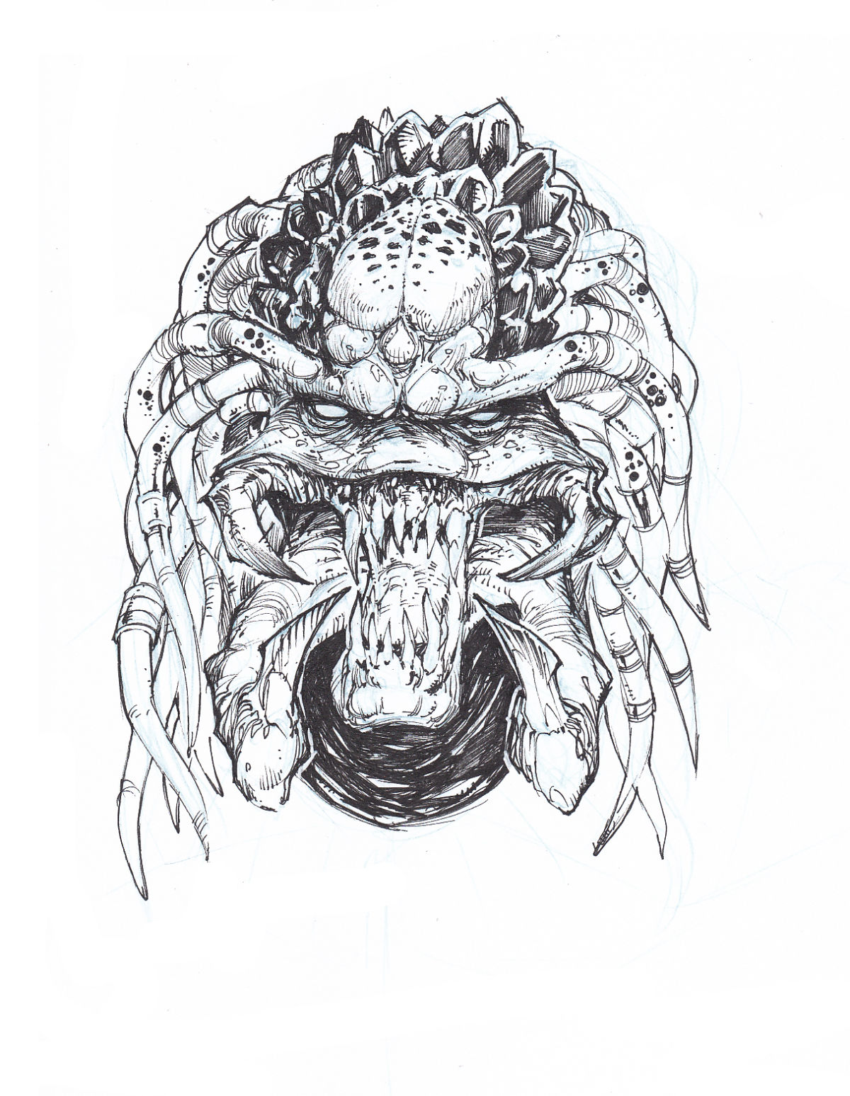 Predator inks Original Comic Art Auction by RB White | Raremarq